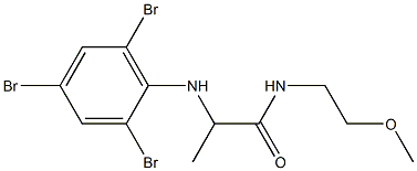 N-(2-methoxyethyl)-2-[(2,4,6-tribromophenyl)amino]propanamide Struktur