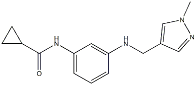 N-(3-{[(1-methyl-1H-pyrazol-4-yl)methyl]amino}phenyl)cyclopropanecarboxamide Struktur