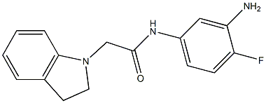 N-(3-amino-4-fluorophenyl)-2-(2,3-dihydro-1H-indol-1-yl)acetamide Struktur