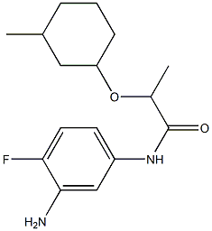 N-(3-amino-4-fluorophenyl)-2-[(3-methylcyclohexyl)oxy]propanamide Struktur