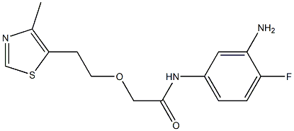 N-(3-amino-4-fluorophenyl)-2-[2-(4-methyl-1,3-thiazol-5-yl)ethoxy]acetamide Struktur