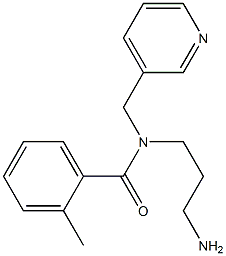 N-(3-aminopropyl)-2-methyl-N-(pyridin-3-ylmethyl)benzamide Struktur