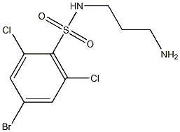 N-(3-aminopropyl)-4-bromo-2,6-dichlorobenzene-1-sulfonamide Struktur