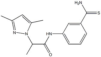 N-(3-carbamothioylphenyl)-2-(3,5-dimethyl-1H-pyrazol-1-yl)propanamide Struktur