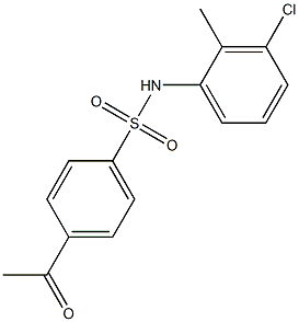 N-(3-chloro-2-methylphenyl)-4-acetylbenzene-1-sulfonamide Struktur