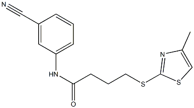 N-(3-cyanophenyl)-4-[(4-methyl-1,3-thiazol-2-yl)sulfanyl]butanamide Struktur