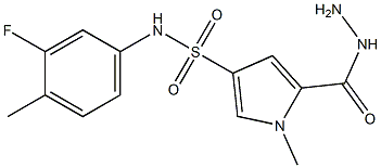 N-(3-fluoro-4-methylphenyl)-5-(hydrazinocarbonyl)-1-methyl-1H-pyrrole-3-sulfonamide Struktur