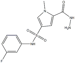 N-(3-fluorophenyl)-5-(hydrazinocarbonyl)-1-methyl-1H-pyrrole-3-sulfonamide Struktur