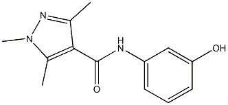 N-(3-hydroxyphenyl)-1,3,5-trimethyl-1H-pyrazole-4-carboxamide Struktur