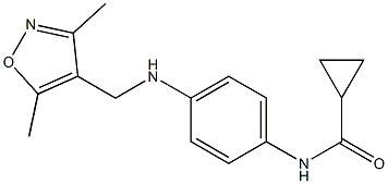 N-(4-{[(3,5-dimethyl-1,2-oxazol-4-yl)methyl]amino}phenyl)cyclopropanecarboxamide Struktur