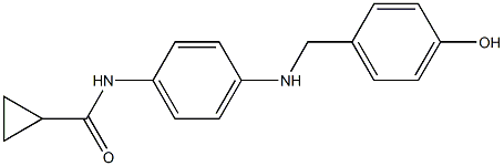 N-(4-{[(4-hydroxyphenyl)methyl]amino}phenyl)cyclopropanecarboxamide Struktur