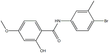 N-(4-bromo-3-methylphenyl)-2-hydroxy-4-methoxybenzamide Struktur