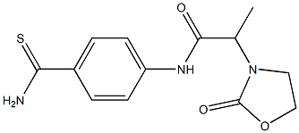 N-(4-carbamothioylphenyl)-2-(2-oxo-1,3-oxazolidin-3-yl)propanamide Struktur