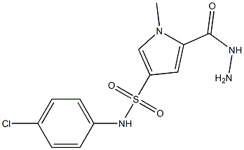 N-(4-chlorophenyl)-5-(hydrazinocarbonyl)-1-methyl-1H-pyrrole-3-sulfonamide Struktur