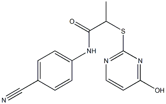 N-(4-cyanophenyl)-2-[(4-hydroxypyrimidin-2-yl)sulfanyl]propanamide Struktur