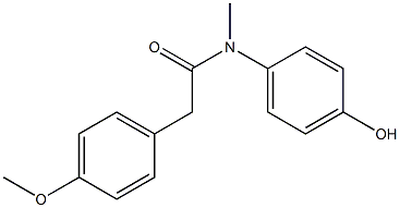 N-(4-hydroxyphenyl)-2-(4-methoxyphenyl)-N-methylacetamide Struktur