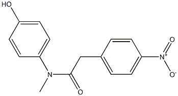 N-(4-hydroxyphenyl)-N-methyl-2-(4-nitrophenyl)acetamide Struktur