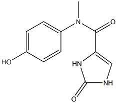 N-(4-hydroxyphenyl)-N-methyl-2-oxo-2,3-dihydro-1H-imidazole-4-carboxamide Struktur