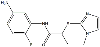 N-(5-amino-2-fluorophenyl)-2-[(1-methyl-1H-imidazol-2-yl)sulfanyl]propanamide Struktur