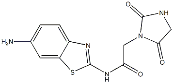 N-(6-amino-1,3-benzothiazol-2-yl)-2-(2,5-dioxoimidazolidin-1-yl)acetamide Struktur