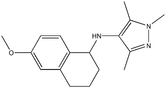 N-(6-methoxy-1,2,3,4-tetrahydronaphthalen-1-yl)-1,3,5-trimethyl-1H-pyrazol-4-amine Struktur