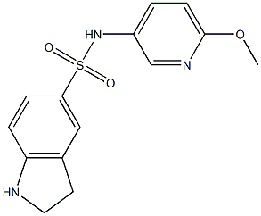 N-(6-methoxypyridin-3-yl)-2,3-dihydro-1H-indole-5-sulfonamide Struktur