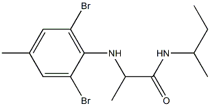 N-(butan-2-yl)-2-[(2,6-dibromo-4-methylphenyl)amino]propanamide Struktur