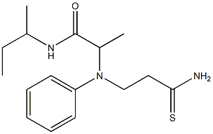 N-(butan-2-yl)-2-[(2-carbamothioylethyl)(phenyl)amino]propanamide Struktur