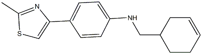 N-(cyclohex-3-en-1-ylmethyl)-4-(2-methyl-1,3-thiazol-4-yl)aniline Struktur