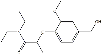 N,N-diethyl-2-[4-(hydroxymethyl)-2-methoxyphenoxy]propanamide Struktur