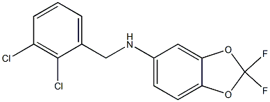 N-[(2,3-dichlorophenyl)methyl]-2,2-difluoro-2H-1,3-benzodioxol-5-amine Struktur