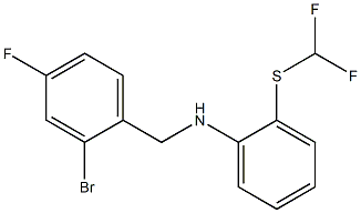 N-[(2-bromo-4-fluorophenyl)methyl]-2-[(difluoromethyl)sulfanyl]aniline Struktur