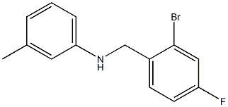 N-[(2-bromo-4-fluorophenyl)methyl]-3-methylaniline Struktur