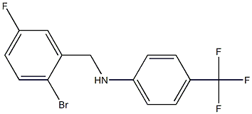 N-[(2-bromo-5-fluorophenyl)methyl]-4-(trifluoromethyl)aniline Struktur