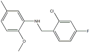 N-[(2-chloro-4-fluorophenyl)methyl]-2-methoxy-5-methylaniline Struktur