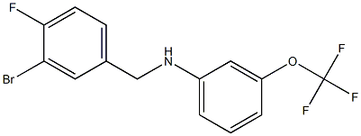 N-[(3-bromo-4-fluorophenyl)methyl]-3-(trifluoromethoxy)aniline Struktur