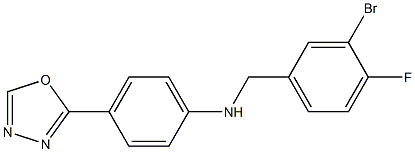 N-[(3-bromo-4-fluorophenyl)methyl]-4-(1,3,4-oxadiazol-2-yl)aniline Struktur