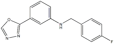 N-[(4-fluorophenyl)methyl]-3-(1,3,4-oxadiazol-2-yl)aniline Struktur