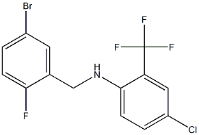 N-[(5-bromo-2-fluorophenyl)methyl]-4-chloro-2-(trifluoromethyl)aniline Struktur