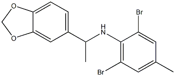 N-[1-(2H-1,3-benzodioxol-5-yl)ethyl]-2,6-dibromo-4-methylaniline Struktur