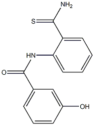 N-[2-(aminocarbonothioyl)phenyl]-3-hydroxybenzamide Struktur