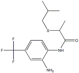 N-[2-amino-4-(trifluoromethyl)phenyl]-2-[(2-methylpropyl)sulfanyl]propanamide Struktur