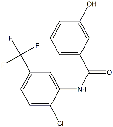 N-[2-chloro-5-(trifluoromethyl)phenyl]-3-hydroxybenzamide Struktur