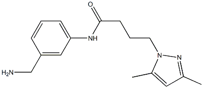 N-[3-(aminomethyl)phenyl]-4-(3,5-dimethyl-1H-pyrazol-1-yl)butanamide Struktur