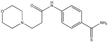 N-[4-(aminocarbonothioyl)phenyl]-3-morpholin-4-ylpropanamide Struktur