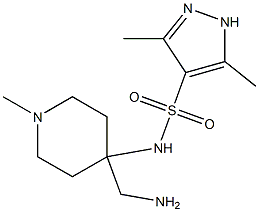 N-[4-(aminomethyl)-1-methylpiperidin-4-yl]-3,5-dimethyl-1H-pyrazole-4-sulfonamide Struktur