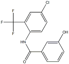 N-[4-chloro-2-(trifluoromethyl)phenyl]-3-hydroxybenzamide Struktur