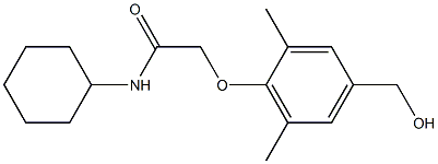 N-cyclohexyl-2-[4-(hydroxymethyl)-2,6-dimethylphenoxy]acetamide Struktur