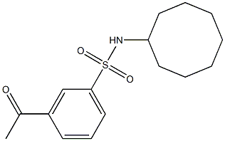 N-cyclooctyl-3-acetylbenzene-1-sulfonamide Struktur