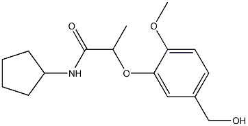 N-cyclopentyl-2-[5-(hydroxymethyl)-2-methoxyphenoxy]propanamide Struktur